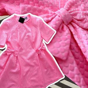 open lace back dress Rent Asos Design Spot Bardot Mini Dress With Puff Sleeve In Pink main image 0